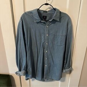 J.Crew Denim Button Down Shirt, Men’s XL